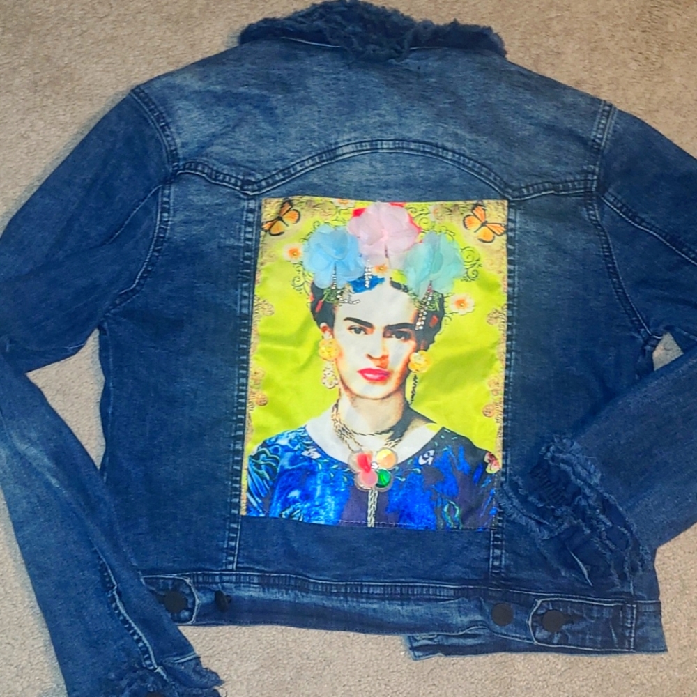 Frida Khalo embellished Denim Jacket! NWOT boutique Unique & original!